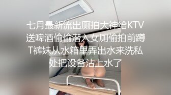 七月最新流出厕拍大神给KTV送啤酒偷偷潜入女厕偷拍前蹲T裤妹从水箱里弄出水来洗私处把设备沾上水了