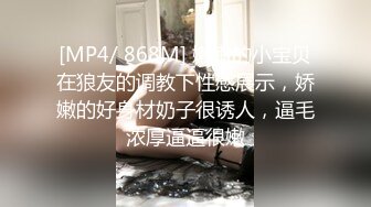 [MP4/ 868M] 嫩嫩的小宝贝在狼友的调教下性感展示，娇嫩的好身材奶子很诱人，逼毛浓厚逼逼很嫩